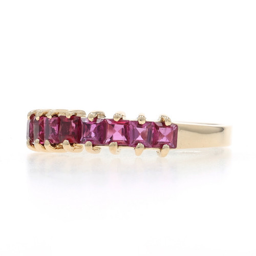 Yellow Gold Ruby Eight-Stone Band - 14k Square 1.12ctw Ring